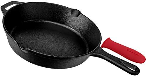 Cuisinel Pre-Seasoned Cast-Iron Skillet  with Handle Cover 