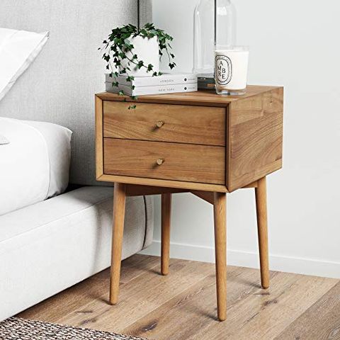 Bedside Tables, White Nightstand Wooden Top