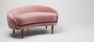 Luna Dusty Pink Velvet Loveseat Sofa