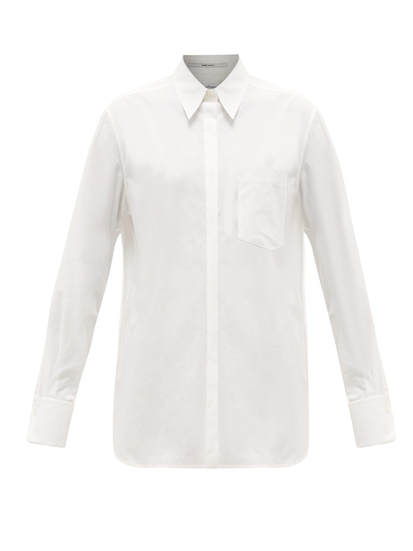 Oversized Chest-Pocket Organic Cotton-Poplin Shirt