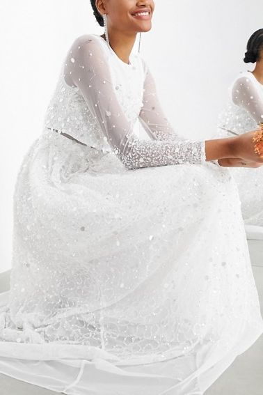 ASOS EDITION Marie scatter sequin crop top wedding dress