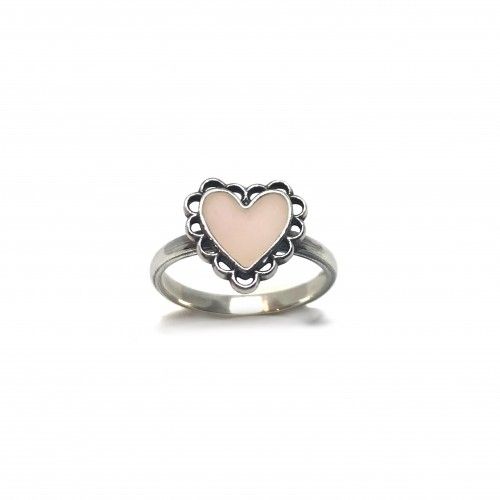Tiny pink heart ring
