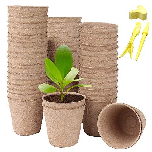 90Pack Peat Pots 8cm Seedling Pots Biodegradable Seed Starter Pots