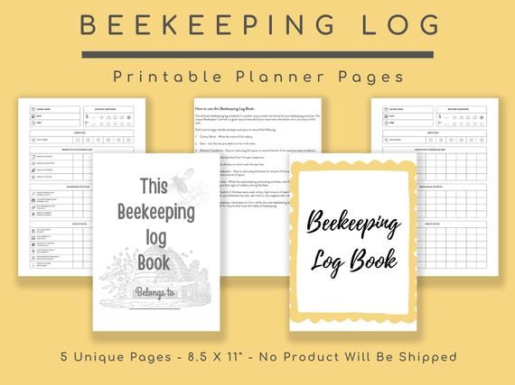 Beekeeping Log, Beekeeper Gift, Beehive Kit, Honey Bee Hive, Hive Inspection Notes, Beekeeping Supplies, Beekeeper Book