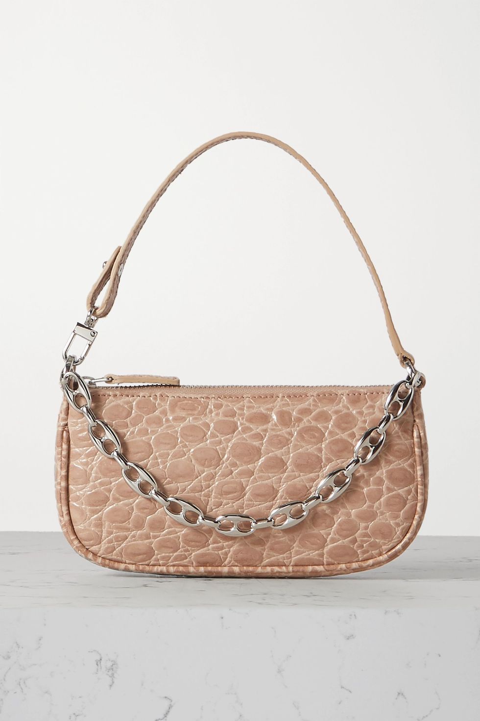 Rachel Mini Chain-Embellished Leather Shoulder Bag