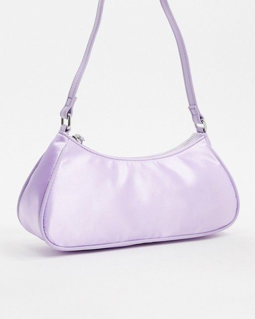 ASOS DESIGN shoulder bag with crystal strapping detail in pink