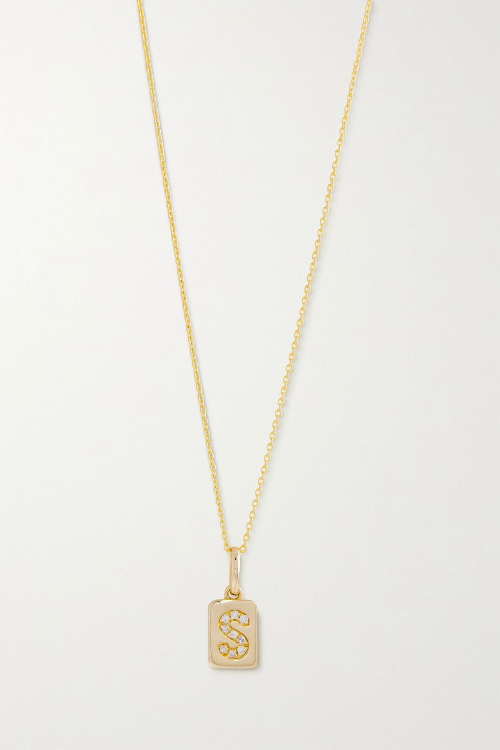 Spell It Out 14-karat gold diamond necklace