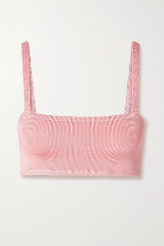 + NET SUSTAIN cropped stretch-knit bra top