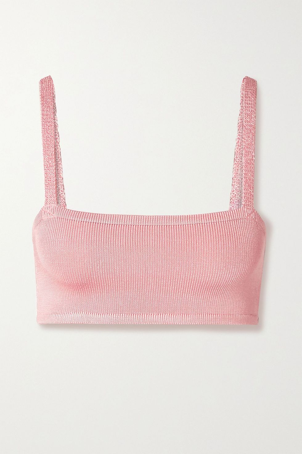 Cropped stretch-knit bra top