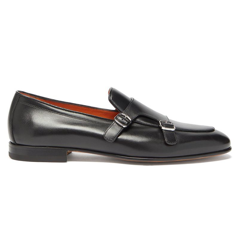 Monk-strap Leather Loafers
