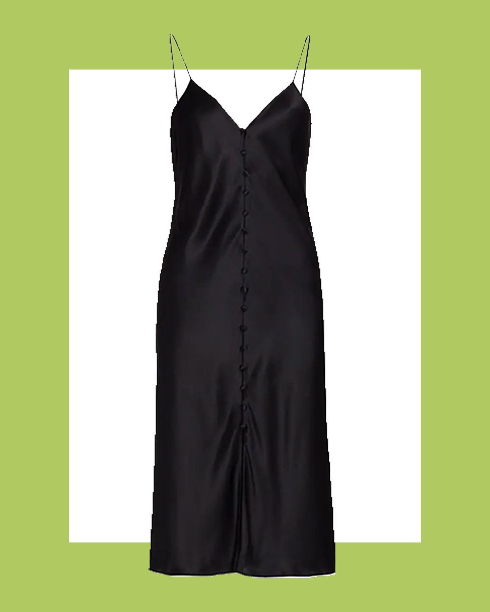 Cressida Button-Front Silk Slip Dress