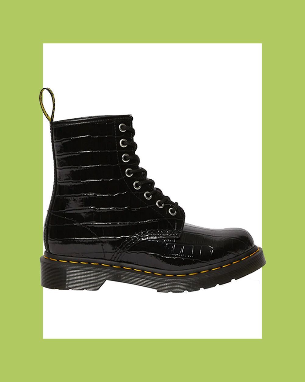 1460 Croc-Embossed Patent Leather Combat Boots