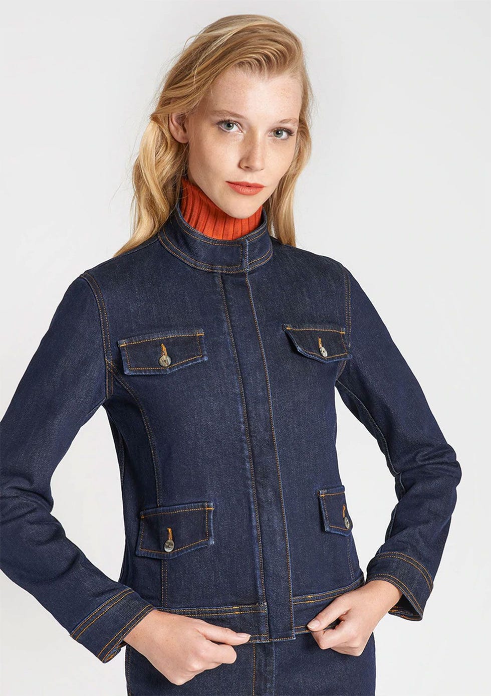 Cazadora con cuello mao