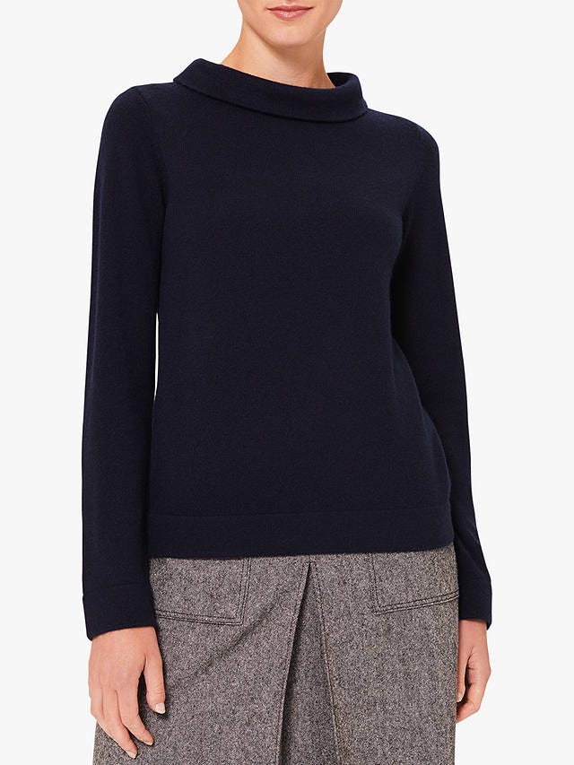 Hobbs Audrey Wool Cashmere Jumper, Midnight Navy