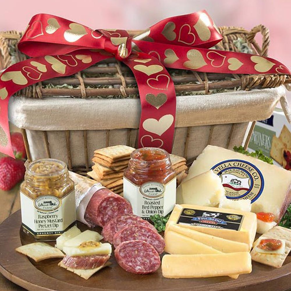 Valentine Meat and Cheese Gift Basket