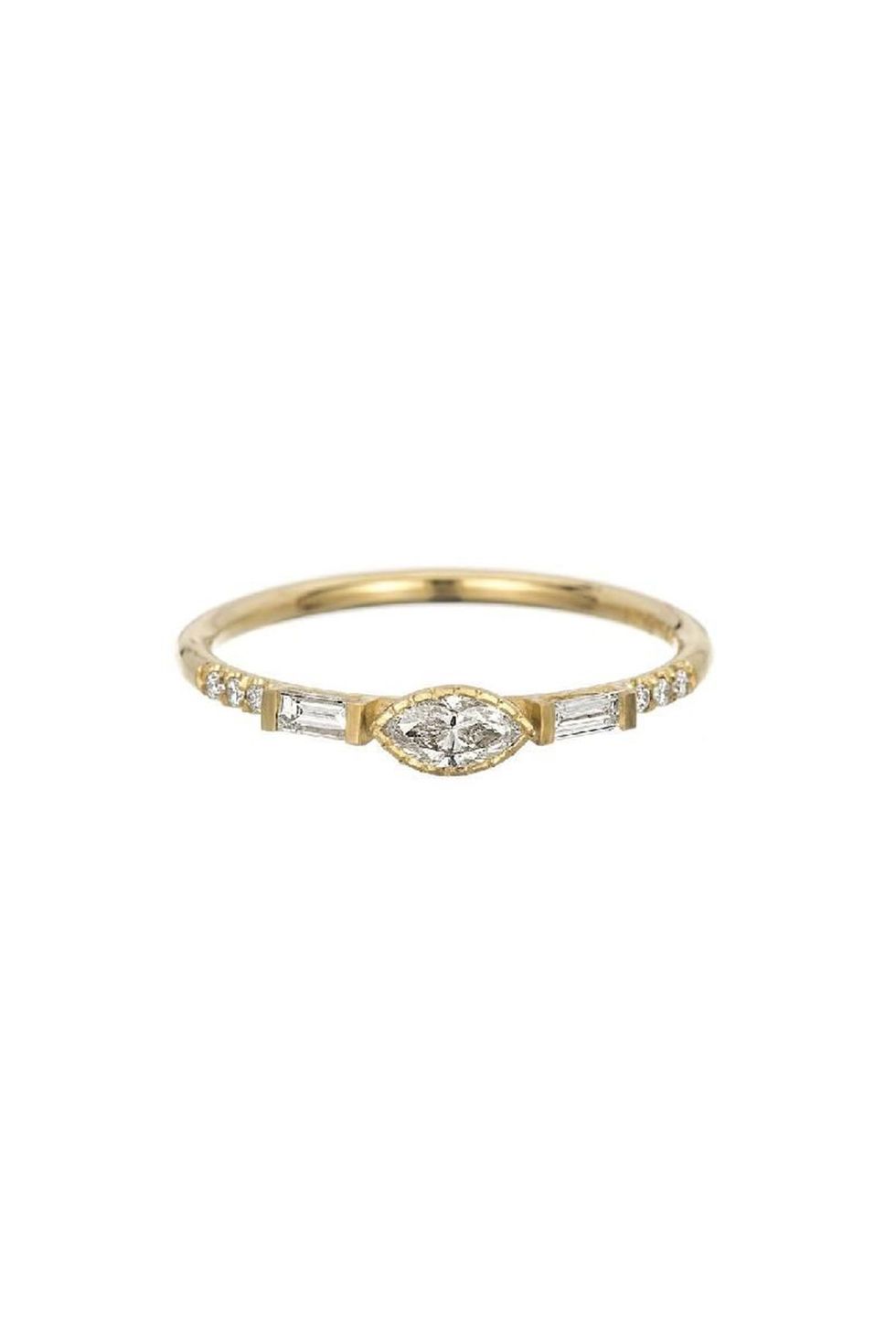 Diamond Marquise Baguette Equilibrium Ring