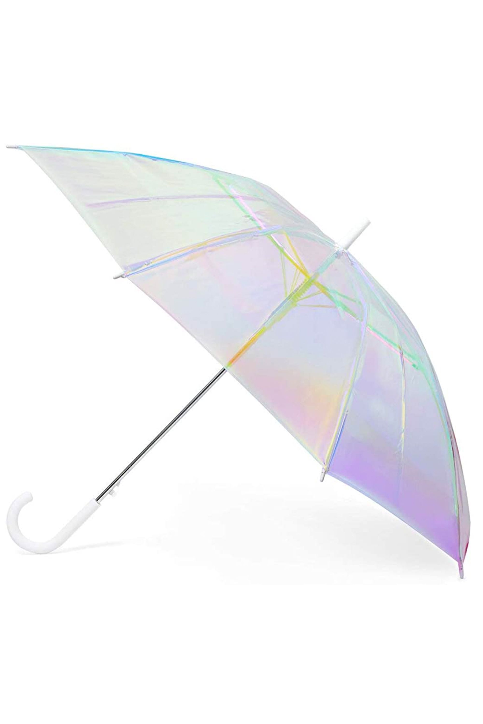 Iridescent Holographic Clear Umbrella