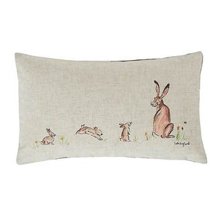 Lottie England Natural Rabbits Cushion