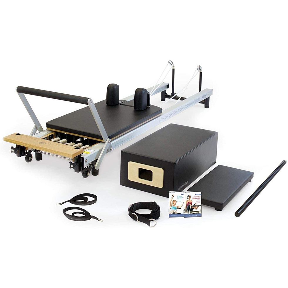 AeroPilates Home Studio Reformer 393 | All-in-One Pilates Home Workout  System | No Extra Equipment Needed | Includes 5 Workout DVDs