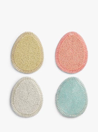 Easter Egg Coasters, Set of 4, Assorted