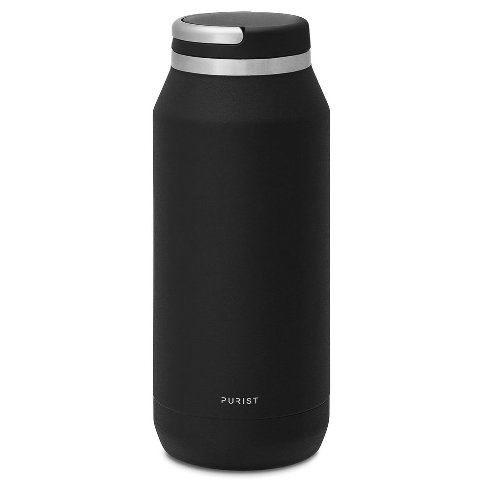 Solid Black Backpack and Solid Black Slim Water Bottle, X-Large in 2023