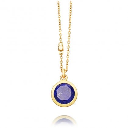 Round Stilla Lapis Lazuli Pendant Necklace, £160