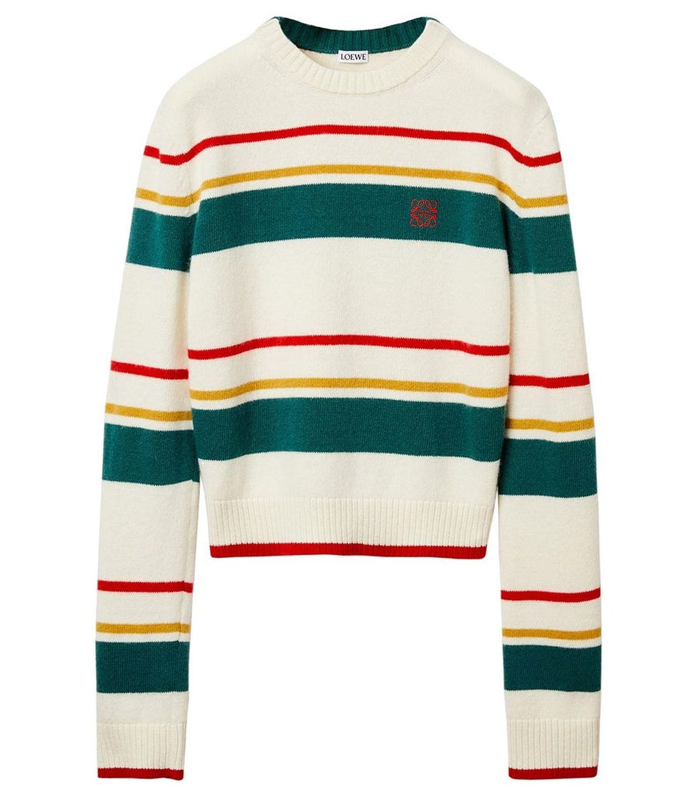 Stripe Anagram Cropped Sweater