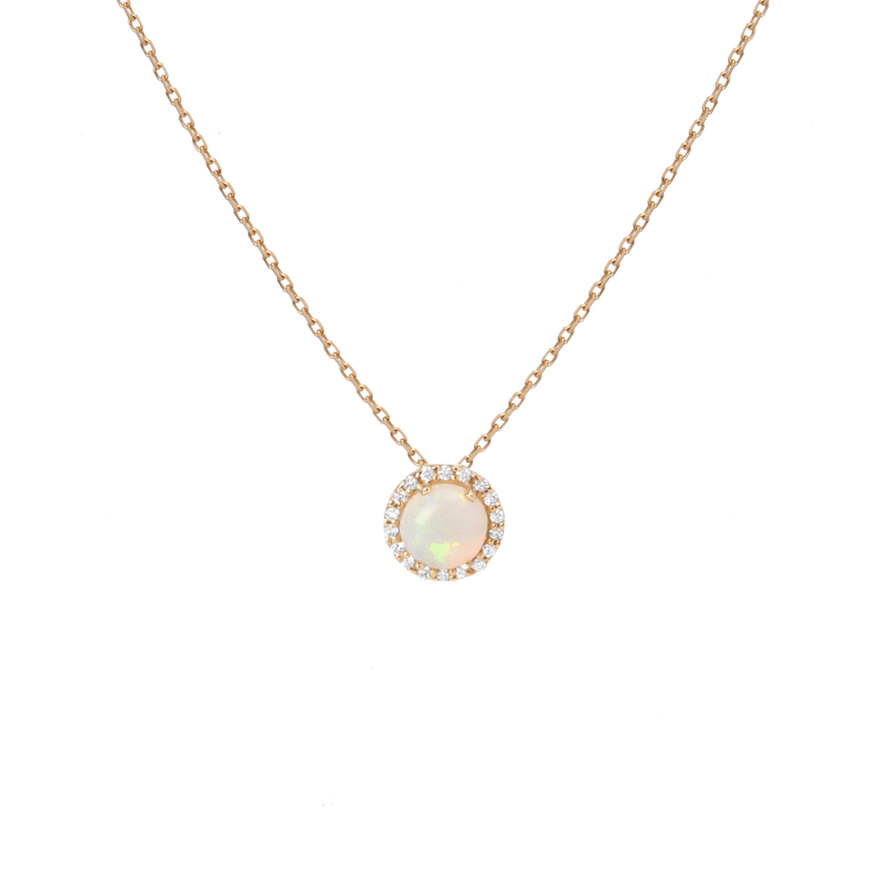 Halo Diamond Opal Pendant