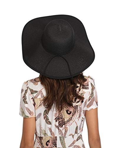 Black Wide Brim Straw Hat