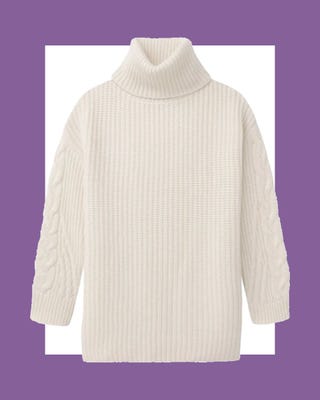 Cable Knit Sleeve Turtleneck