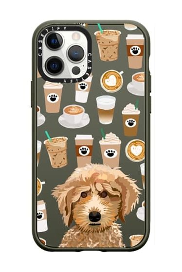 Poodle coffee clear phone case