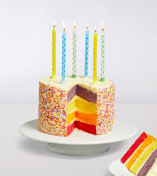 Rainbow Birthday Cake with Candles Gift
