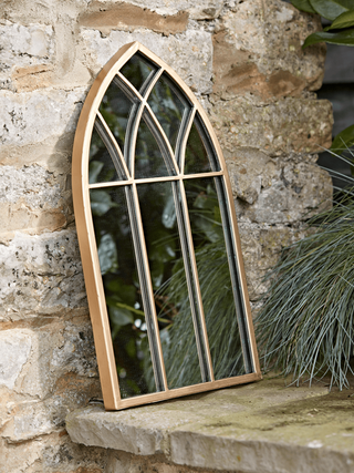 Small Gold Gothic Outdoor Mirror