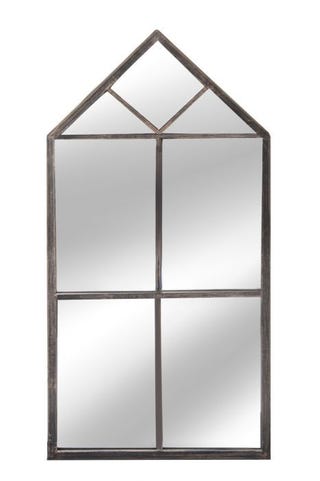 Metal Renaissance Peaked Glass Garden Mirror