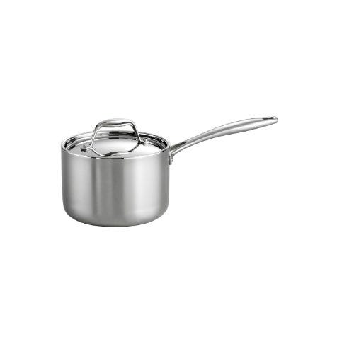 Tri-Ply Clad Covered Stainless Steel Saucepan