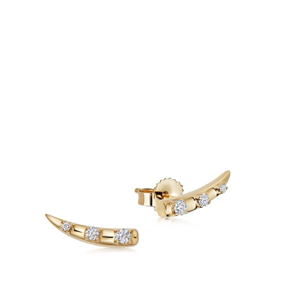 Fine Gold Diamond Claw Stud Earrings