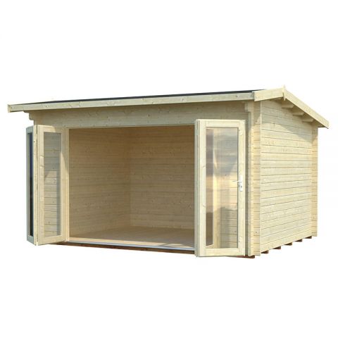 Palmako Ines 4.2m x 3.3m Log Cabin Garden Office (44mm)