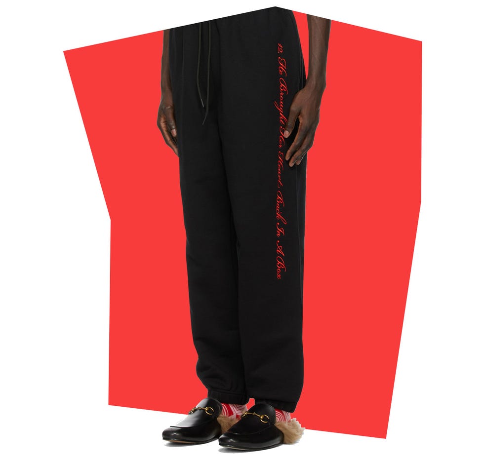 Black Cursive Text Lounge Pants