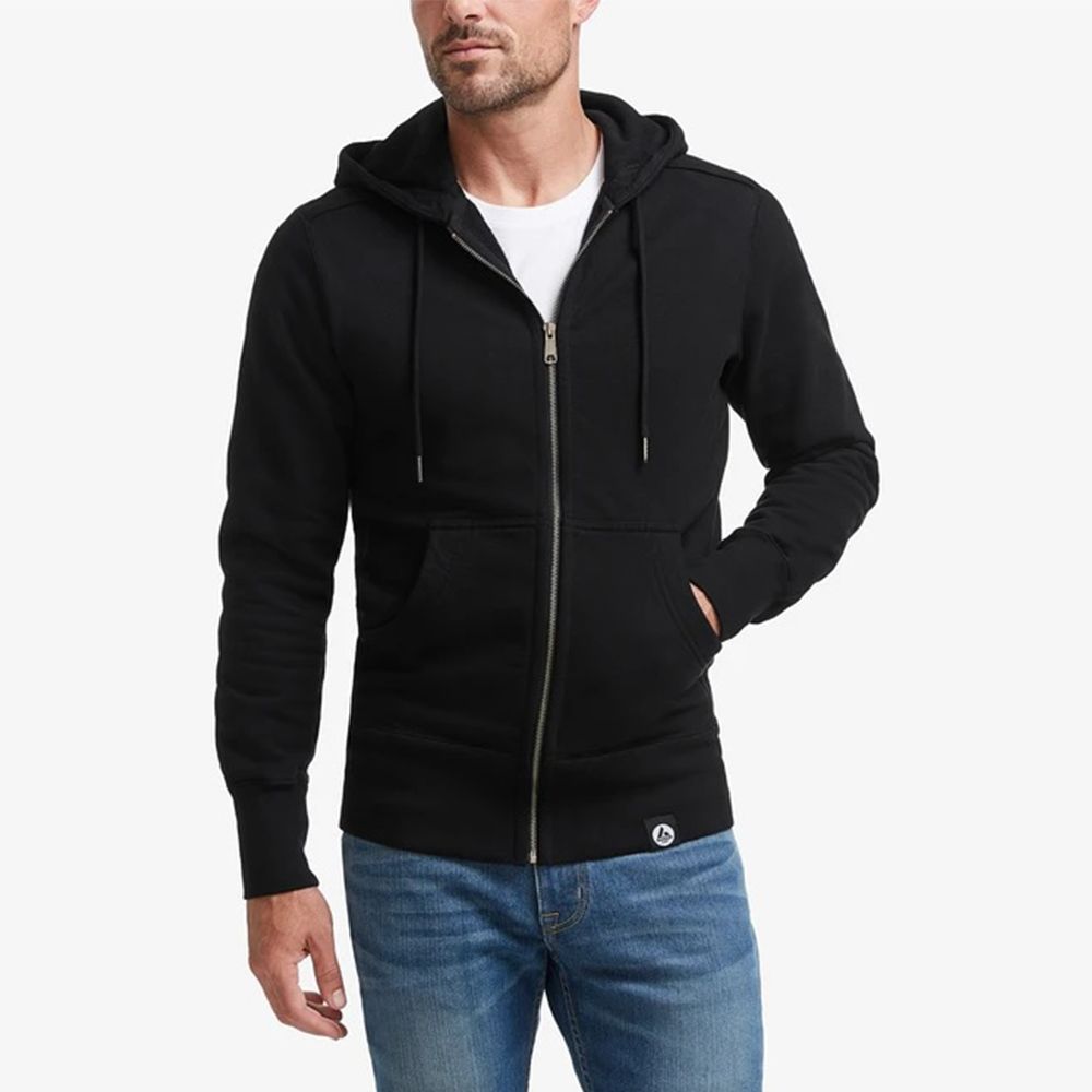 Urban Road Mens Plain Hooded Sweatshirt Zip Top 