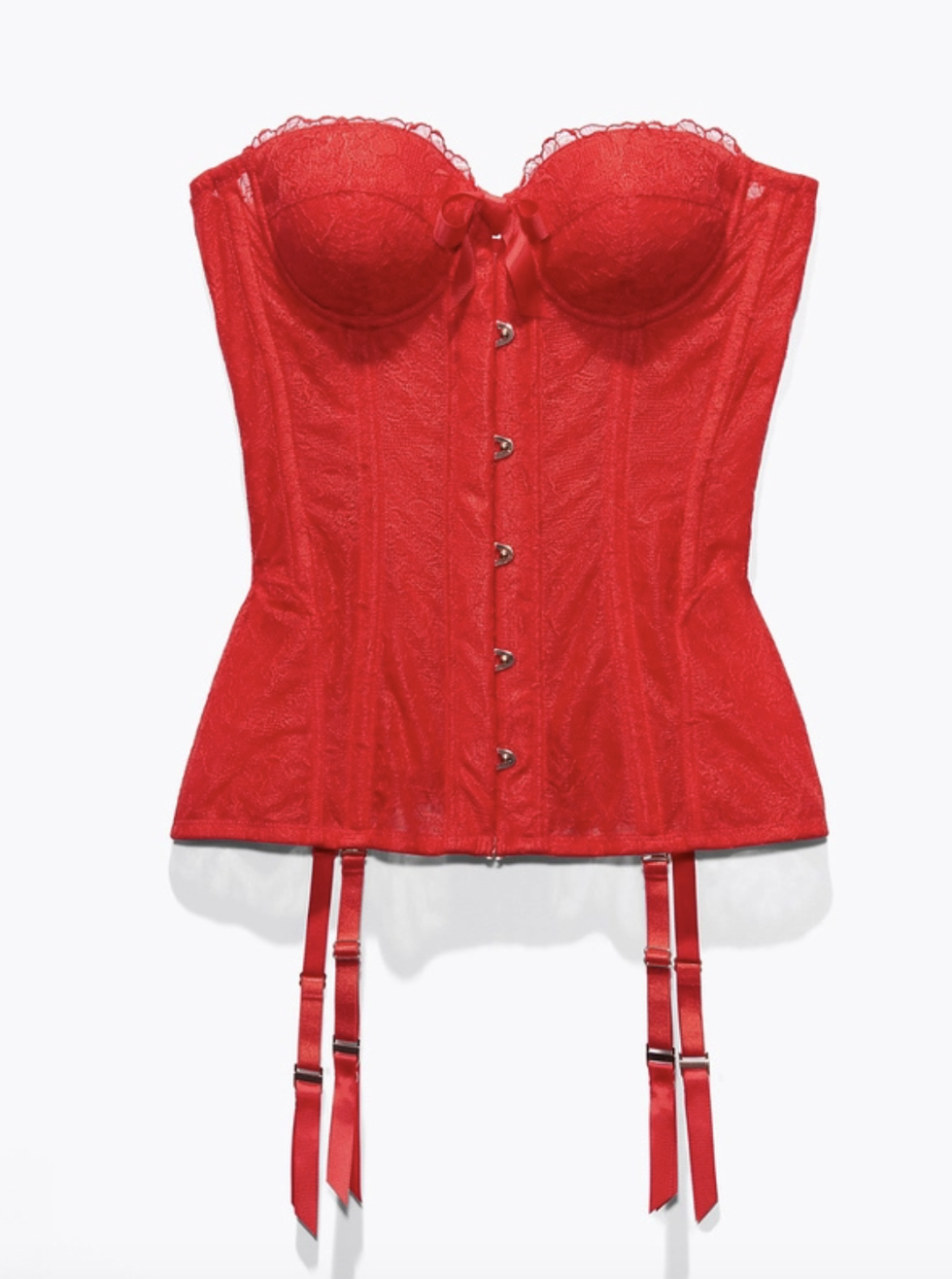 RARE Luxurious English Designer Red Lace-Up Bustier Corset Dress (M-L) —  sororité.