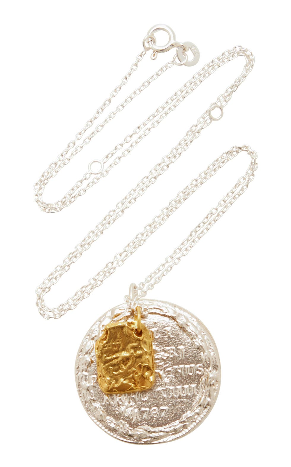 Women's Sterling Silver Twist Medallion Pendant Chain Necklace (18