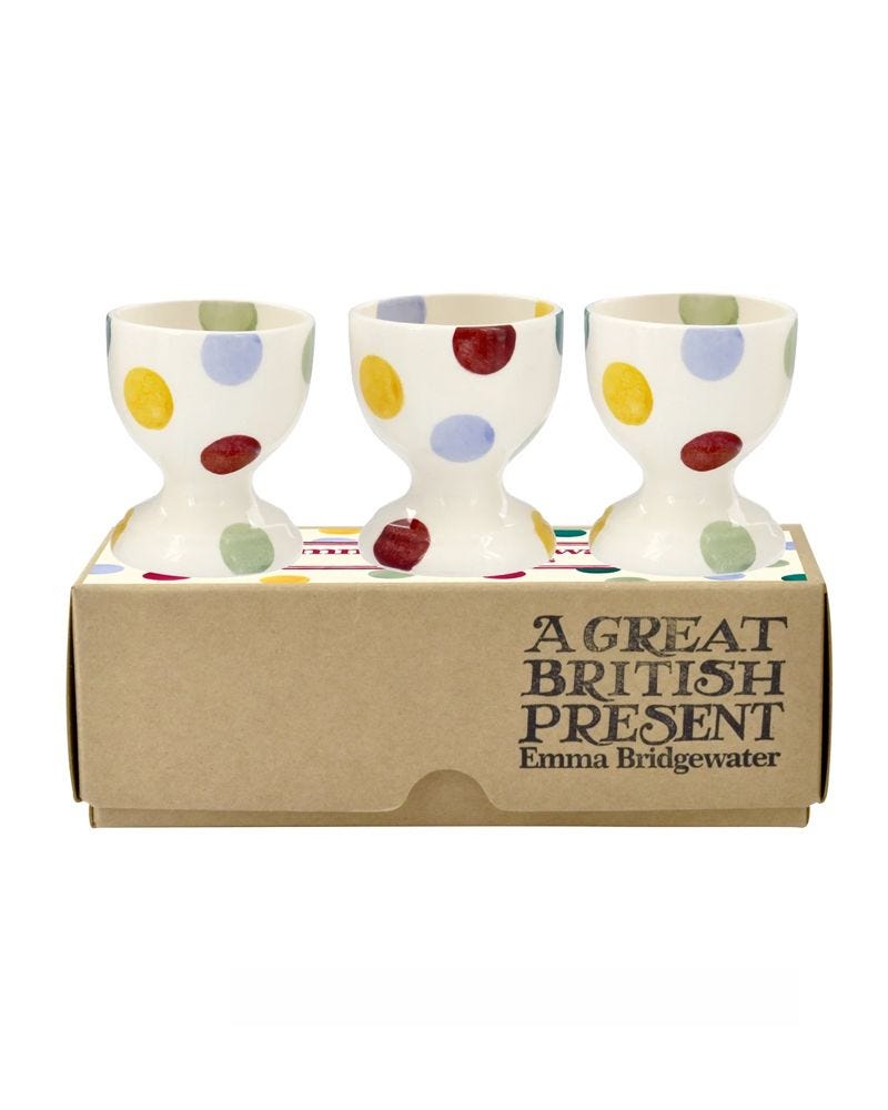 Polka Dot Set Of 3 Egg Cups Boxed - Best Easter gifts