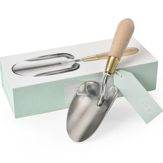 Sophie Conran with trowel in a gift box