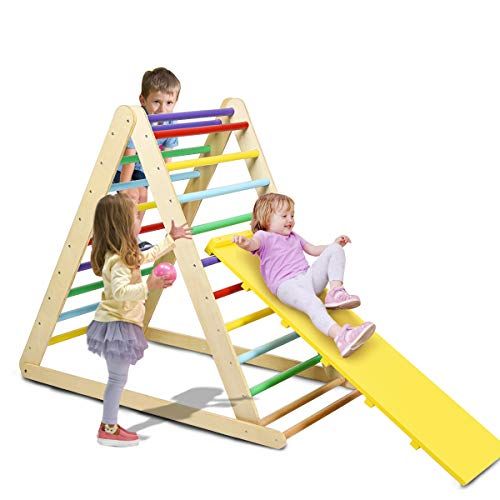 Foldable Wooden Climbing Triangle Ladder 