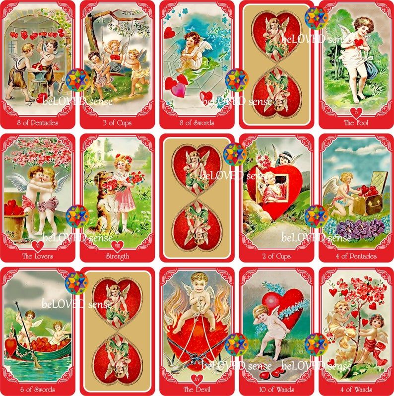 Tarot Cards Romantic Tarot 78 Cards 