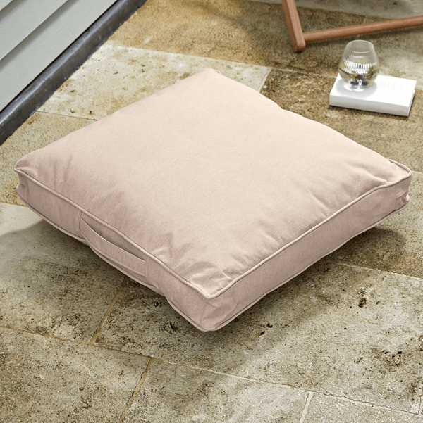 Indoor Outdoor Square Floor Cushion - Soft Blush