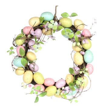 Spring Blossom And Pastel Easter Egg Wreath