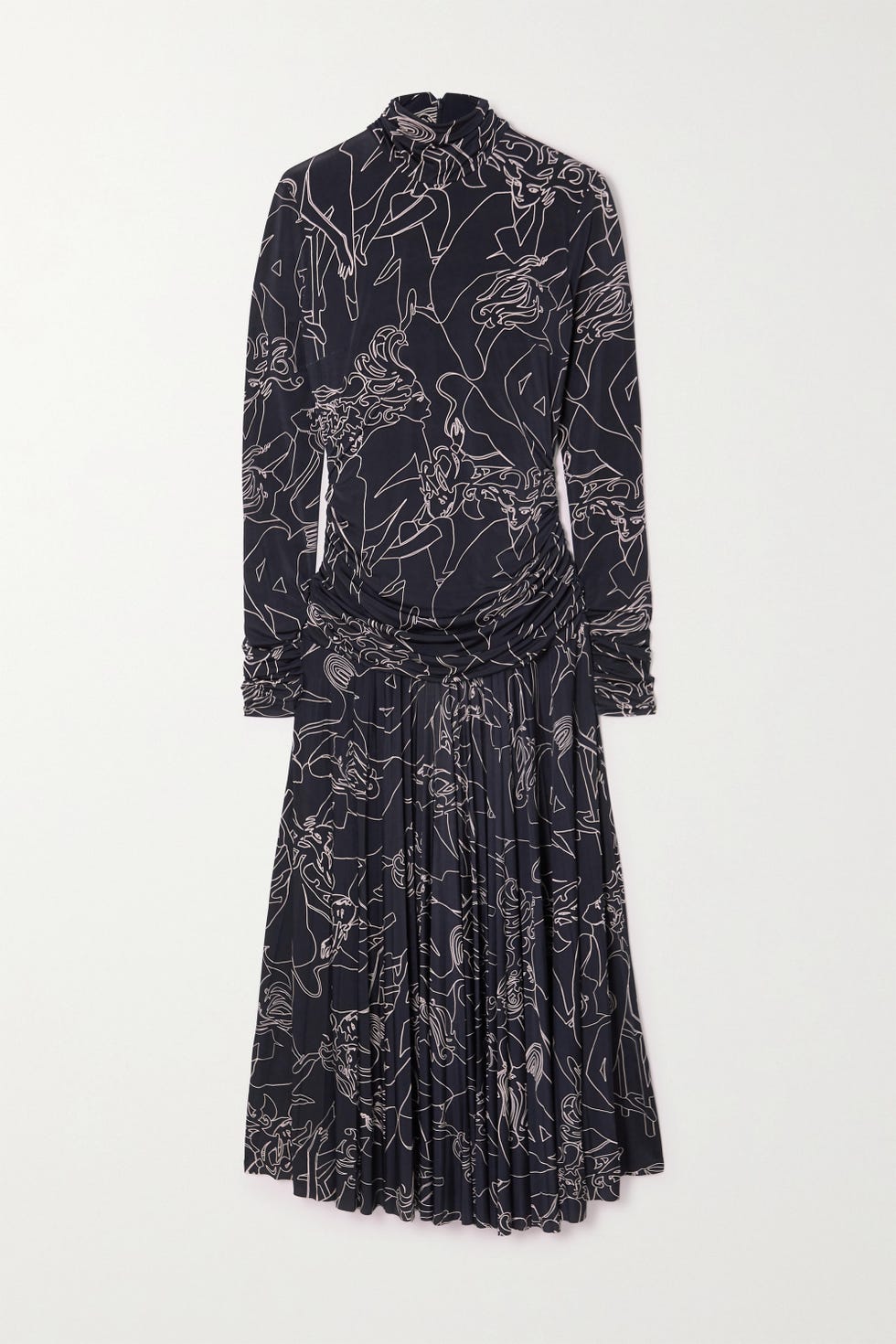 Pleated printed stretch-crepe turtleneck maxi dress, £238 (was £595)