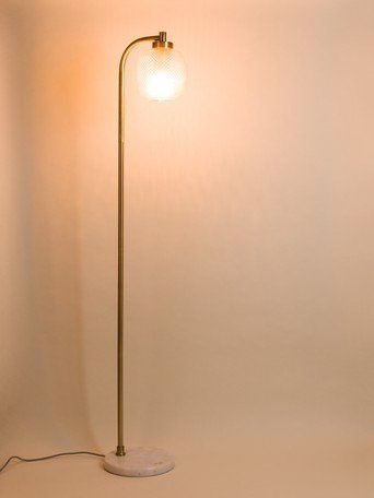 Luce Gold Glass & Marble Floor Lamp