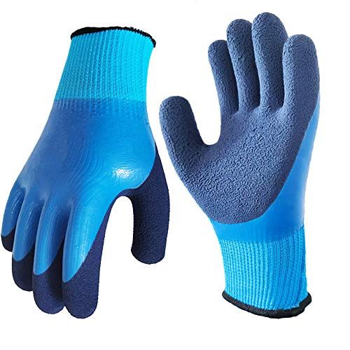 Ladies gardening gloves water repellent lightweight grip latex palm purplerose 